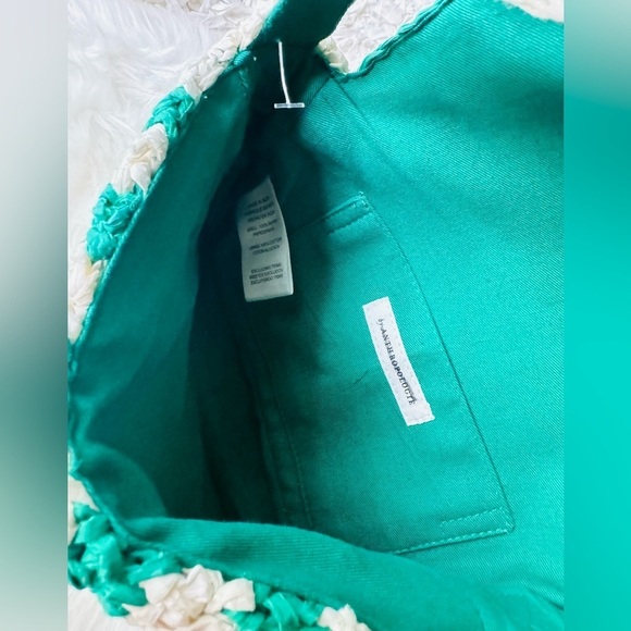 NWOT Anthropologie Stripe Raffia Shoulder Bag - Picture 6 of 9